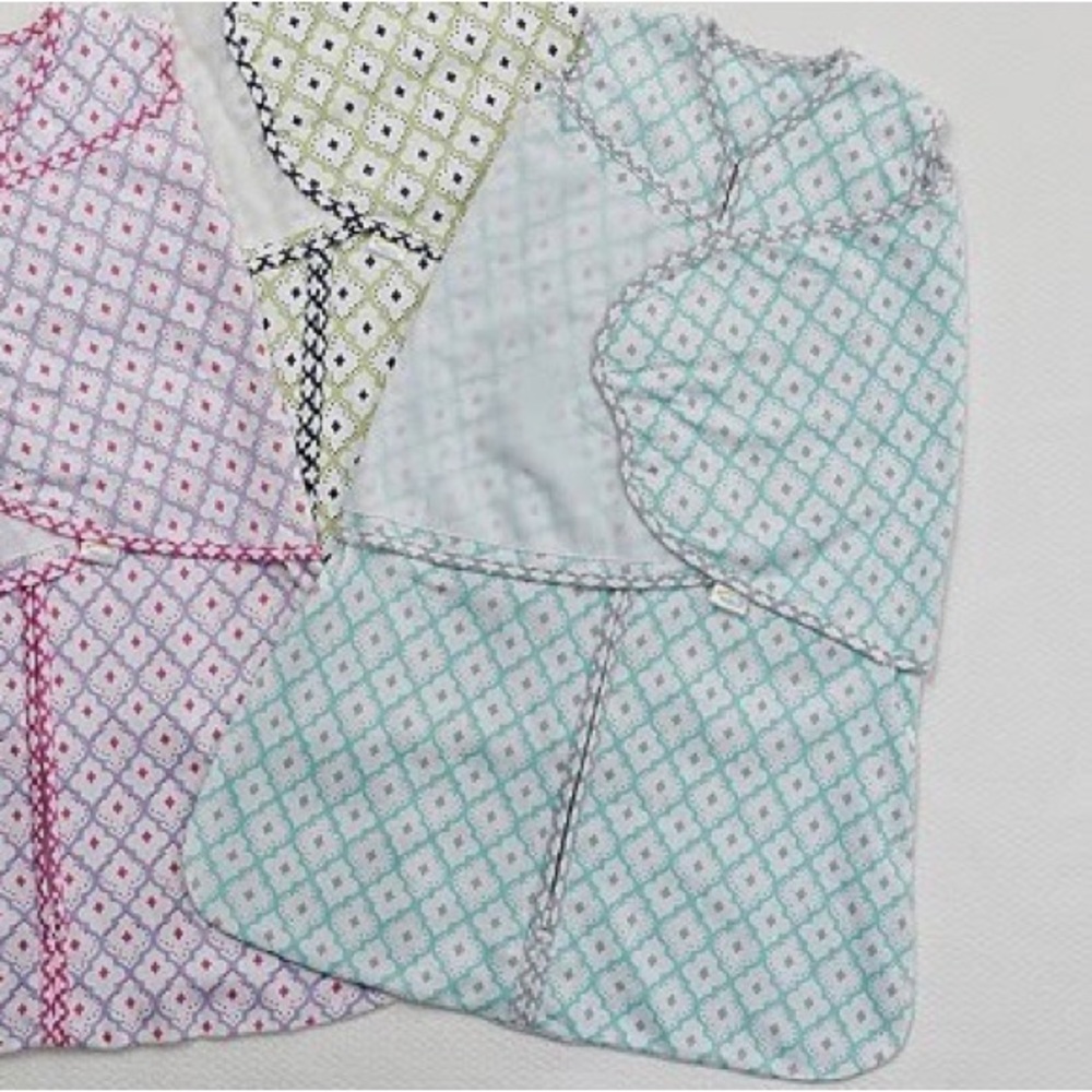 Pottery Barn Halo Convertible Swaddle Sleep Sack Teal Grey Geo Lattice Small